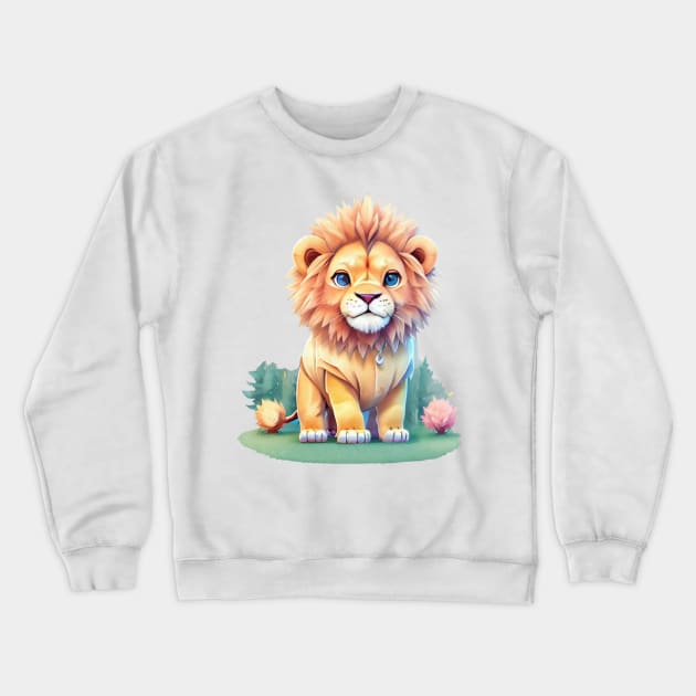 colorful cute lion Crewneck Sweatshirt by A&A